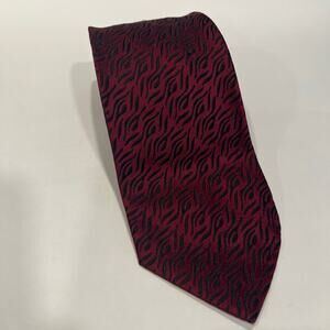Charvet Place Vendôme 100% Silk Men’s Neck Tie Made in France Red Abstract JP